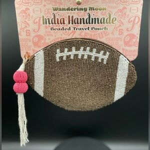 BRAND NEW Viral Wandering Moon Football Beaded Pouch Coin Purse